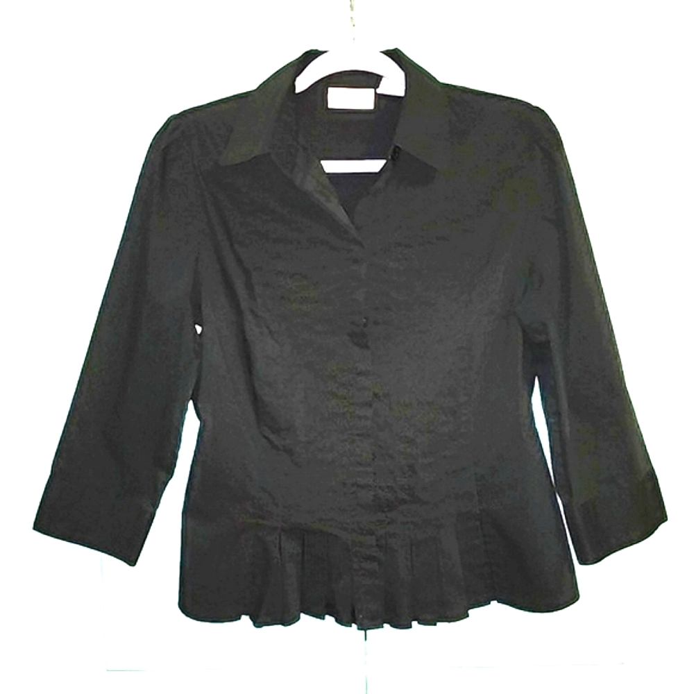 Worthington Stretch Black Blouse (Size 10) EUC